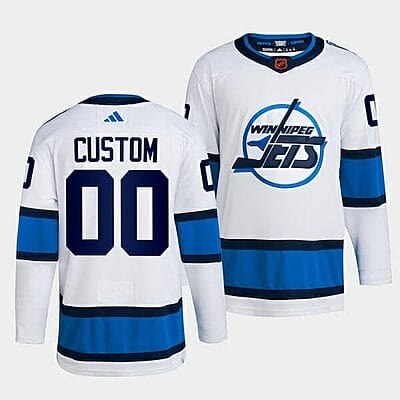 Custom Winnipeg Jets Jersey Name And Number 2022 White Reverse Retro