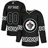 Custom Winnipeg Jets Jersey Name And Number Black Team Logos Fashion