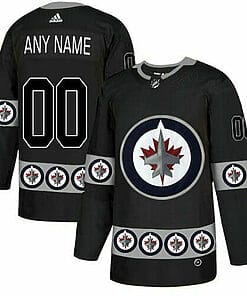 Custom Winnipeg Jets Jersey Name And Number Black Team Logos Fashion