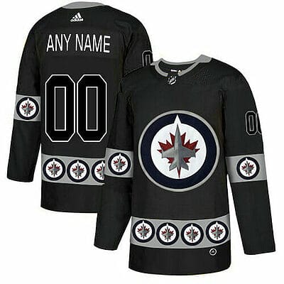 Custom Winnipeg Jets Jersey Name And Number Black Team Logos Fashion