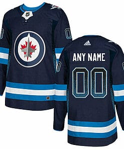 Custom Winnipeg Jets Jersey Name And Number Navy Drift Fashion
