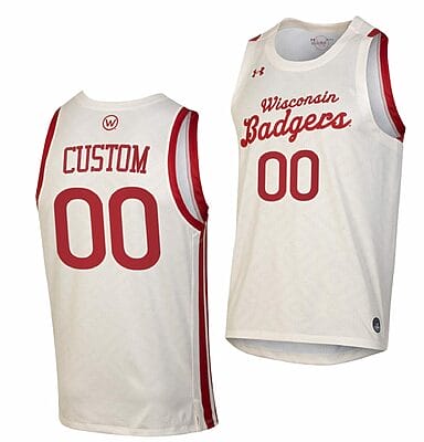 Custom Wisconsin Badgers Jersey Name and Number College Basketball