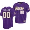 2023 College World Series Champions Custom LSU Tigers Jersey Name and Number NCAA Baseball Purple Jersey #00