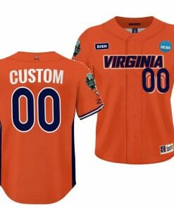 2023 College World Series Custom Virginia Cavaliers Jersey Name and Number NCAA Baseball Orange #00