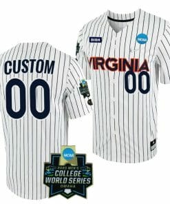 2023 College World Series Custom Virginia Cavaliers Jersey Name and Number NCAA Baseball White Navy #00