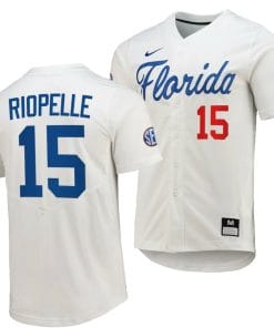BT Riopelle Jersey Florida Gators 2023 College World Series White #15 Replica NCAA Baseball