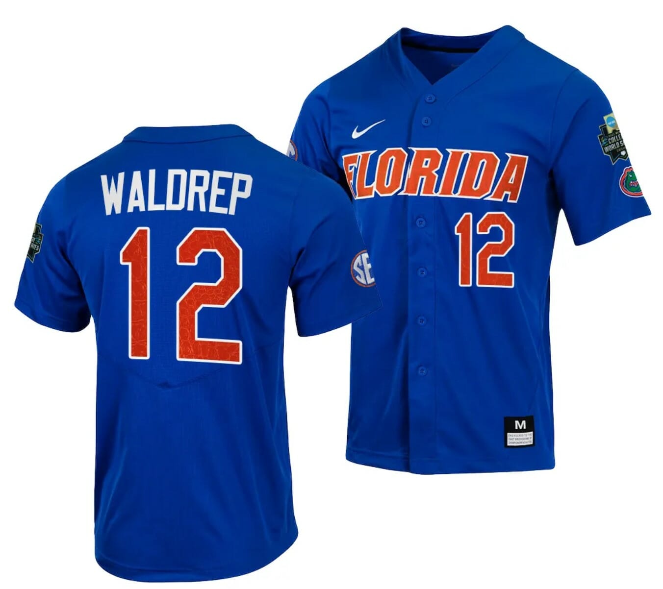 Hurston Waldrep Jersey Florida Gators 2023 College World Series Royal #12 NCAA Baseball 1 Hurston Waldrep Jersey Florida Gators 2023 College World Series Royal #12 NCAA Baseball