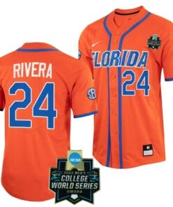 Josh Rivera Jersey Florida Gators #24 Orange NCAA 2023 College World Series Baseball