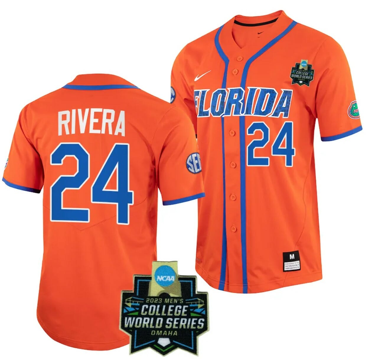 Josh Rivera Jersey Florida Gators #24 Orange NCAA 2023 College World Series Baseball 1 Josh Rivera Jersey Florida Gators #24 Orange NCAA 2023 College World Series Baseball