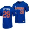 Luke Heyman Jersey Florida Gators 2023 College World Series Royal #28 NCAA Baseball
