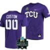NCAA 2023 College World Series Custom TCU Horned Frogs Jersey Name and Number Baseball Purple #00 4 NCAA 2023 College World Series Custom TCU Horned Frogs Jersey Name and Number Baseball Purple #00