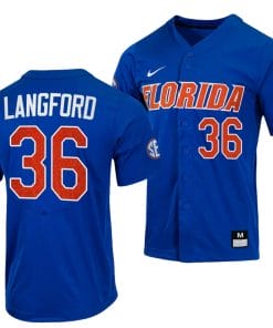 Wyatt Langford Jersey Florida Gators 2023 College World Series Royal #36 NCAA Baseball