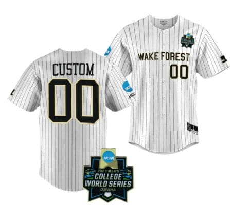 2023 College World Series Custom Wake Forest Demon Deacons Jersey Name and Number NCAA Baseball White #00