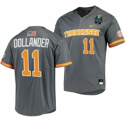 Chase Dollander Jersey Tennessee Volunteers #11 Gray 2023 NCAA Baseball College World Series OMAHA 8 8 Chase Dollander Jersey Tennessee Volunteers #11 Gray 2023 NCAA Baseball College World Series OMAHA 8