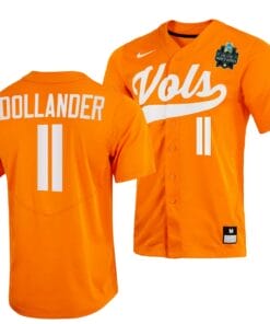Chase Dollander Jersey Tennessee Volunteers #11 Orange 2023 NCAA Baseball College World Series OMAHA 8