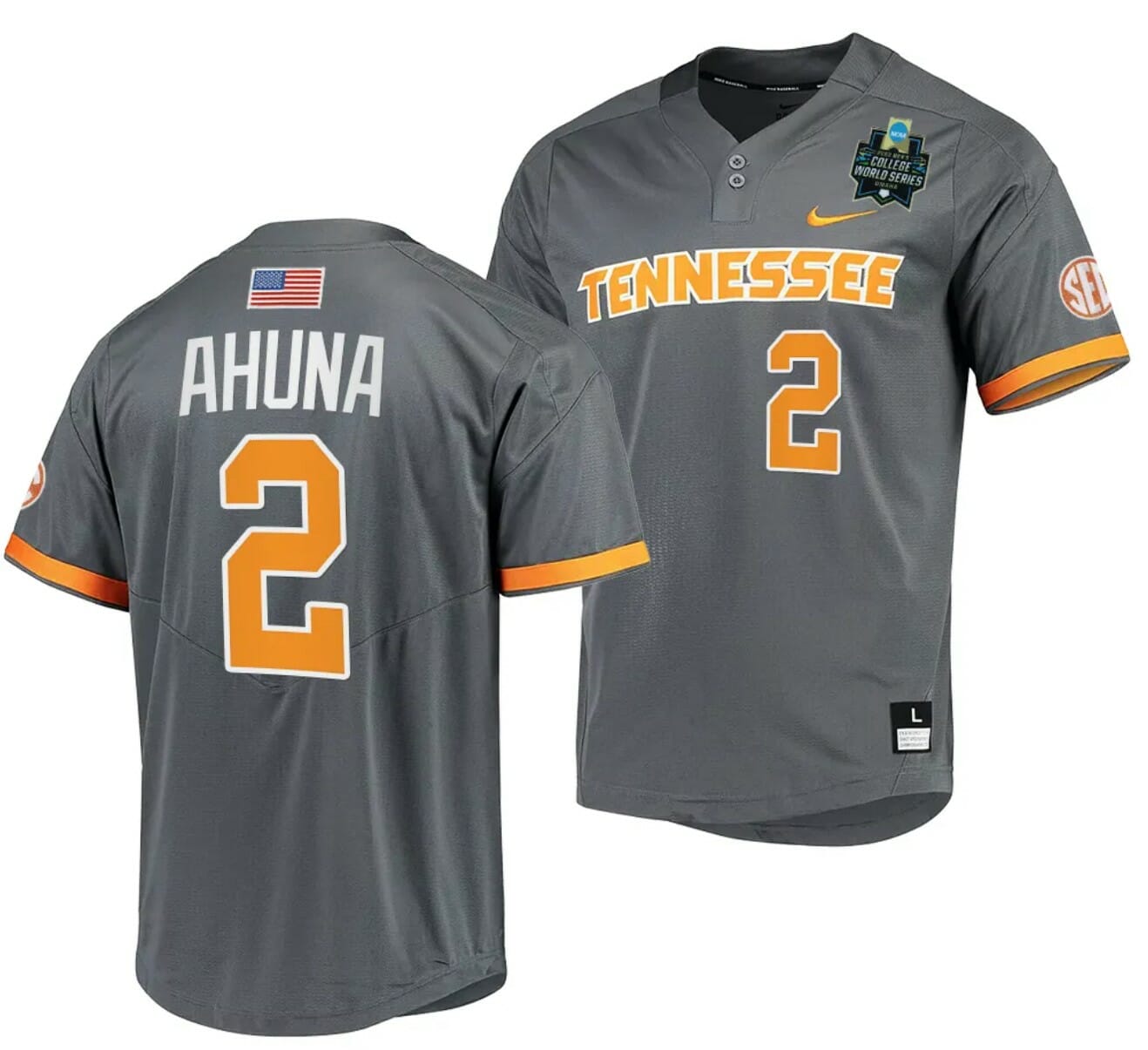 Maui Ahuna Jersey Tennessee Volunteers #2 Gray 2023 NCAA Baseball College World Series OMAHA 8 1 Maui Ahuna Jersey Tennessee Volunteers #2 Gray 2023 NCAA Baseball College World Series OMAHA 8