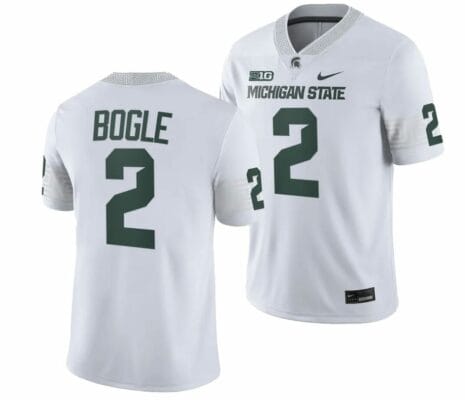 Michigan State Spartans #2 Khris Bogle Jersey College Football White 2023 Game