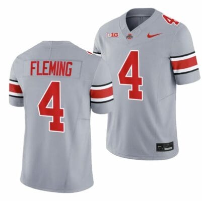 Ohio State Buckeyes #4 Julian Fleming 2023 Alternate Gary Limited Football Jersey