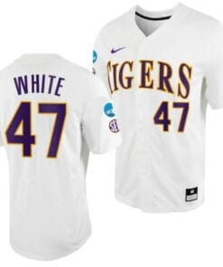 Tommy White Jersey LSU Tigers #47 White 2023 College World Series NCAA Baseball