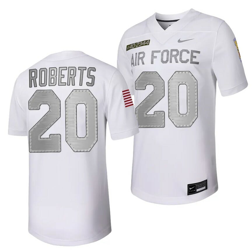 Air Force Falcons Brad Roberts Jersey #20 Football Rivalry Legacy Series White 1 Air Force Falcons Brad Roberts Jersey #20 Football Rivalry Legacy Series White