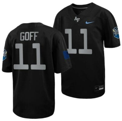 Air Force Falcons Camby Goff Jersey #11 Football 2022 Space Force Rivalry Alternate Black 10 Air Force Falcons Camby Goff Jersey #11 Football 2022 Space Force Rivalry Alternate Black