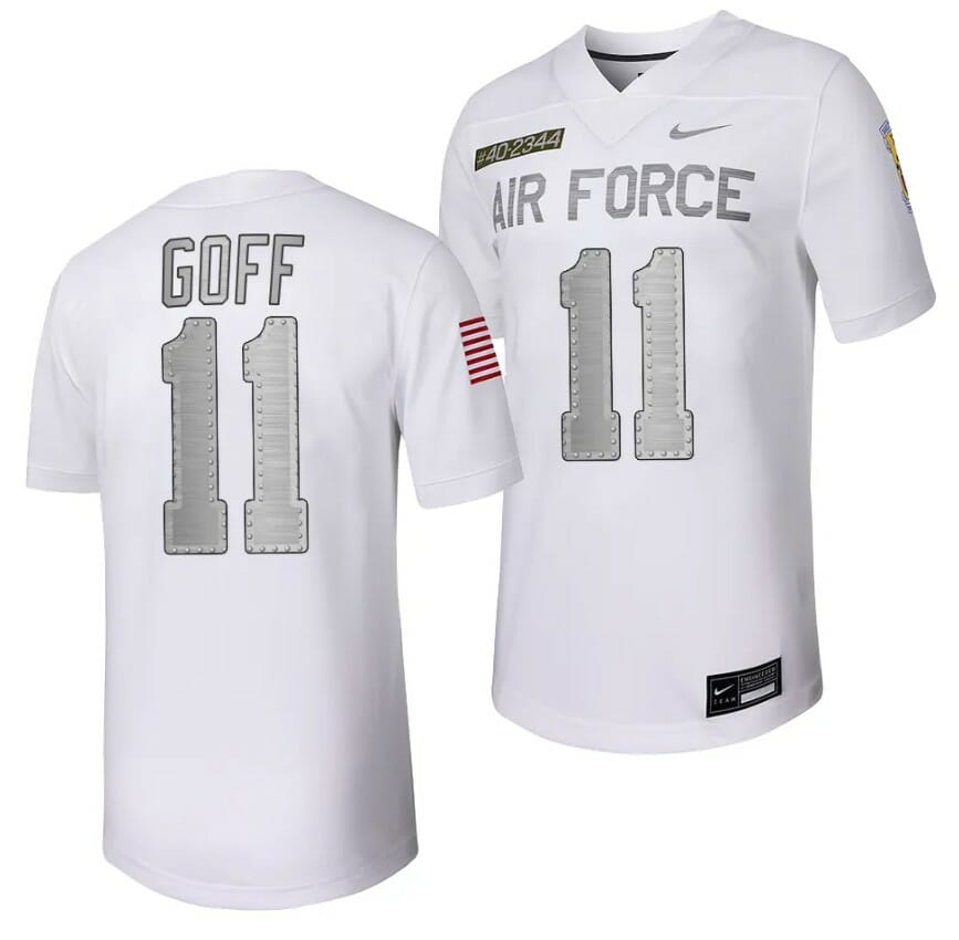 Air Force Falcons Camby Goff Jersey #11 Football Rivalry Legacy Series White 1 Air Force Falcons Camby Goff Jersey #11 Football Rivalry Legacy Series White