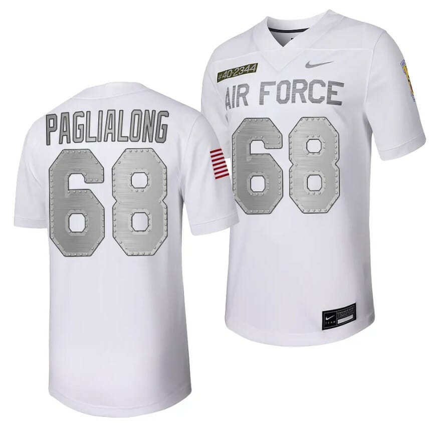 Air Force Falcons Thor Paglialong Jersey #68 Football Rivalry Legacy Series White 1 Air Force Falcons Thor Paglialong Jersey #68 Football Rivalry Legacy Series White