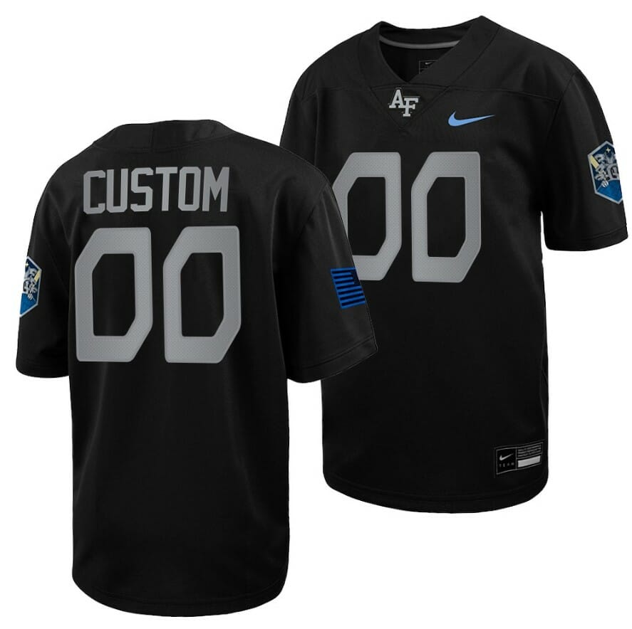 Custom Air Force Falcons Jersey Name and Number Football 2022 Space Force Rivalry Alternate Black 1 Custom Air Force Falcons Jersey Name and Number Football 2022 Space Force Rivalry Alternate Black