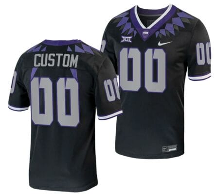 Custom TCU Horned Frogs Jersey Name and Number Alternate College Football Black Replica