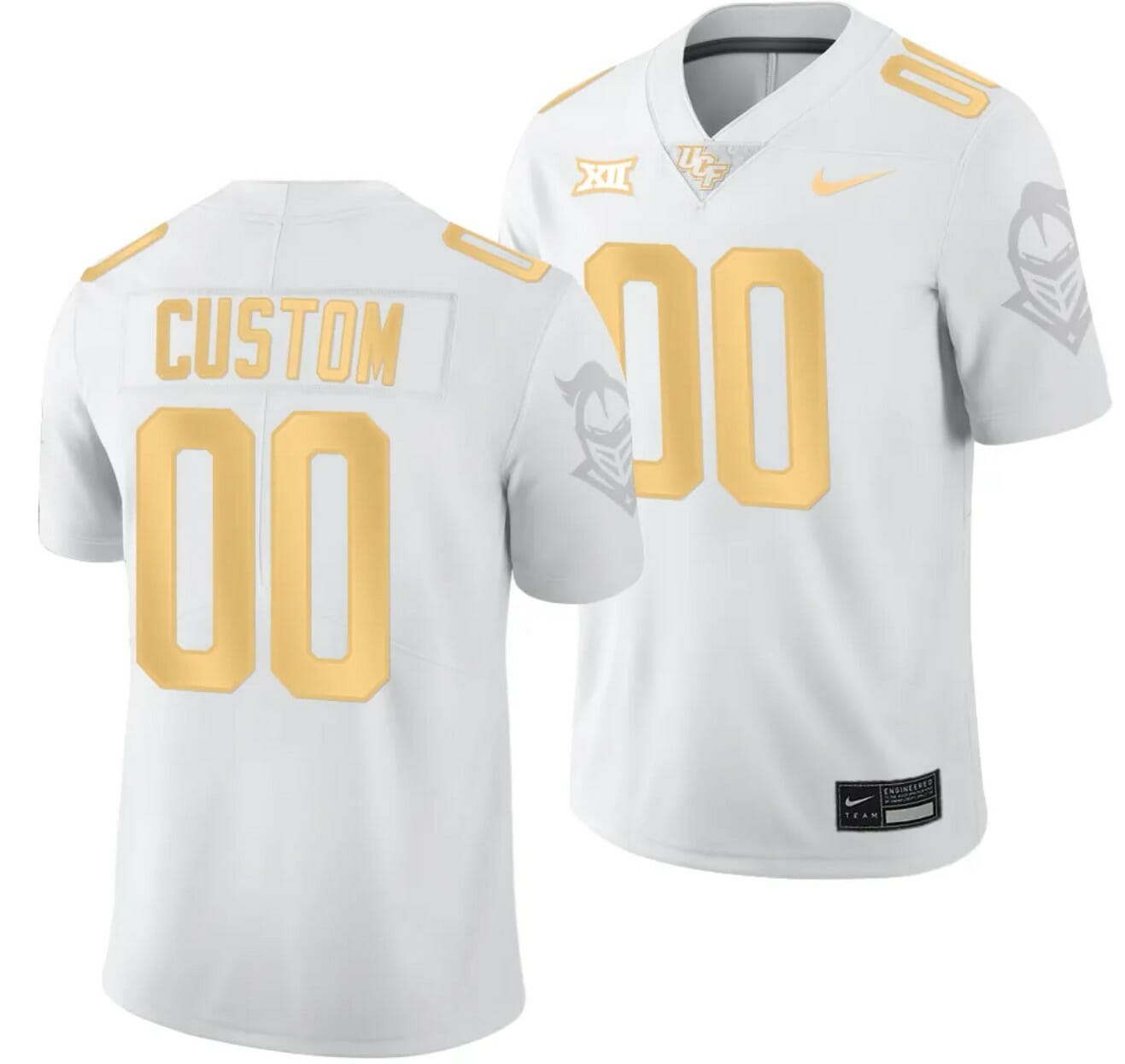 Custom UCF Knights Light Jersey Name and Number White Golden College Football 2023 1 Custom UCF Knights Light Jersey Name and Number White Golden College Football 2023