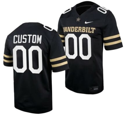 Custom Vanderbilt Commodores Jersey Name and Number Home College Football Black