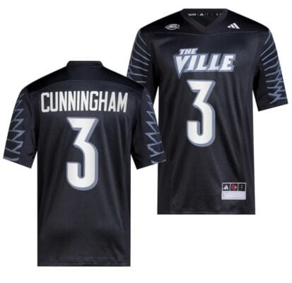 Louisville Cardinals Malik Cunningham Jersey #3 College Football 2023 Premier Black