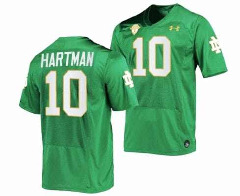 Notre Dame Fighting Irish #10 Sam Hartman Jersey College Football Green 2023