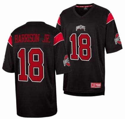 Ohio State Buckeyes #18 Marvin Harrison Jr Jersey Black Fashion NCAA Football