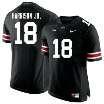 Ohio State Buckeyes #18 Marvin Harrison Jr Jersey Black NCAA Football