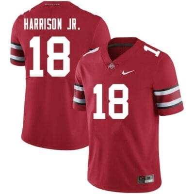 Ohio State Buckeyes #18 Marvin Harrison Jr Jersey Red Alumni NCAA Football 10 Ohio State Buckeyes #18 Marvin Harrison Jr Jersey Red Alumni NCAA Football
