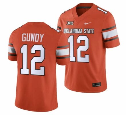 Oklahoma State Cowboys #12 Gunnar Gundy Jersey 2023 College Football Orange Game