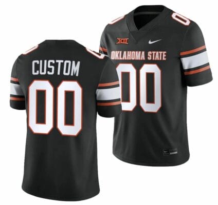 Custom Oklahoma State Cowboys Jersey Name and Number College Football 2023 Game Black