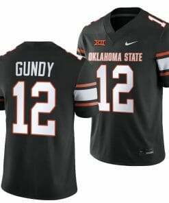 Oklahoma State Cowboys #12 Gunnar Gundy Jersey 2023 College Football Black Game