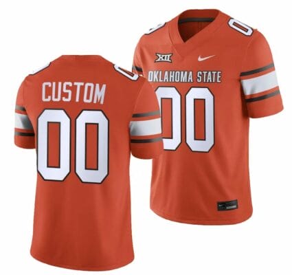 Custom Oklahoma State Cowboys Jersey Name and Number College Football 2023 Game Orange 10 Custom Oklahoma State Cowboys Jersey Name and Number College Football 2023 Game Orange