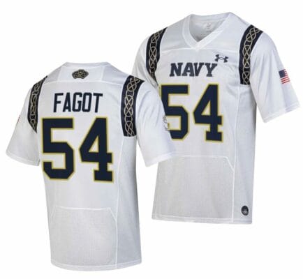 Navy Midshipmen #54 Diego Fagot Jersey 2023 Aer Lingus College Football Classic White Replica 10 Navy Midshipmen #54 Diego Fagot Jersey 2023 Aer Lingus College Football Classic White Replica