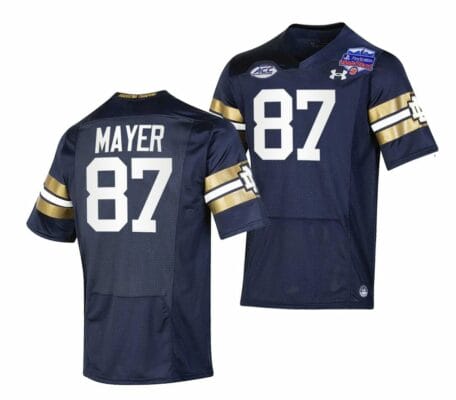 Notre Dame Fighting Irish Michael Mayer Jersey #87 College Football 2023 Aer Lingus Classic Navy 10 Notre Dame Fighting Irish Michael Mayer Jersey #87 College Football 2023 Aer Lingus Classic Navy