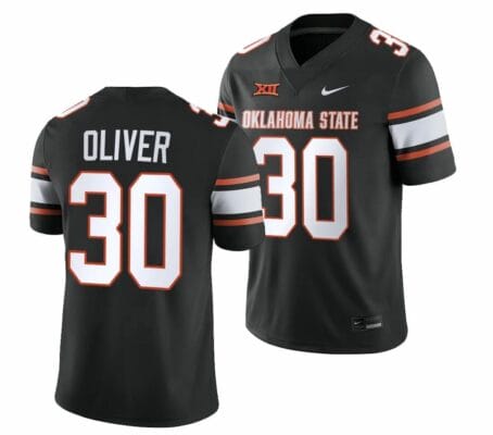 Oklahoma State Cowboys #30 Collin Oliver Jersey 2023 College Football Black Game