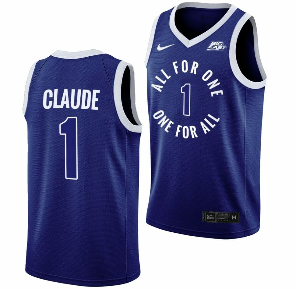 Xavier Musketeers #1 Desmond Claude Jersey All For One Blue Basketball 1 Xavier Musketeers #1 Desmond Claude Jersey All For One Blue Basketball