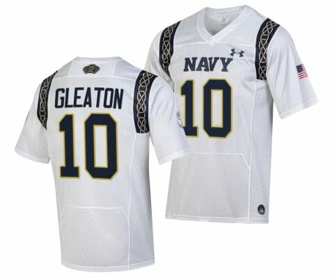 Navy Midshipmen #10 Tedros Gleaton Jersey 2023 Aer Lingus College Football Classic White Replica 10 Navy Midshipmen #10 Tedros Gleaton Jersey 2023 Aer Lingus College Football Classic White Replica