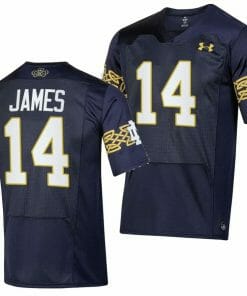 Notre Dame Fighting Irish Braylon James Jersey #14 College Football 2023 Aer Lingus Classic Navy