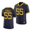 West Virginia Mountaineers Dante Stills Jersey #55 College Football Navy Game Uniform