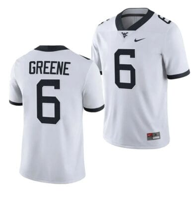West Virginia Mountaineers Garrett Greene Jersey #6 College Football 2023 Game White