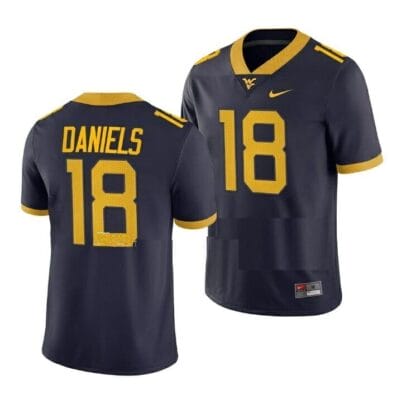 West Virginia Mountaineers JT Daniels Jersey #18 College Football Navy Game Uniform