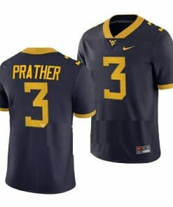 West Virginia Mountaineers Kaden Prather Jersey #3 College Football Navy Game Uniform